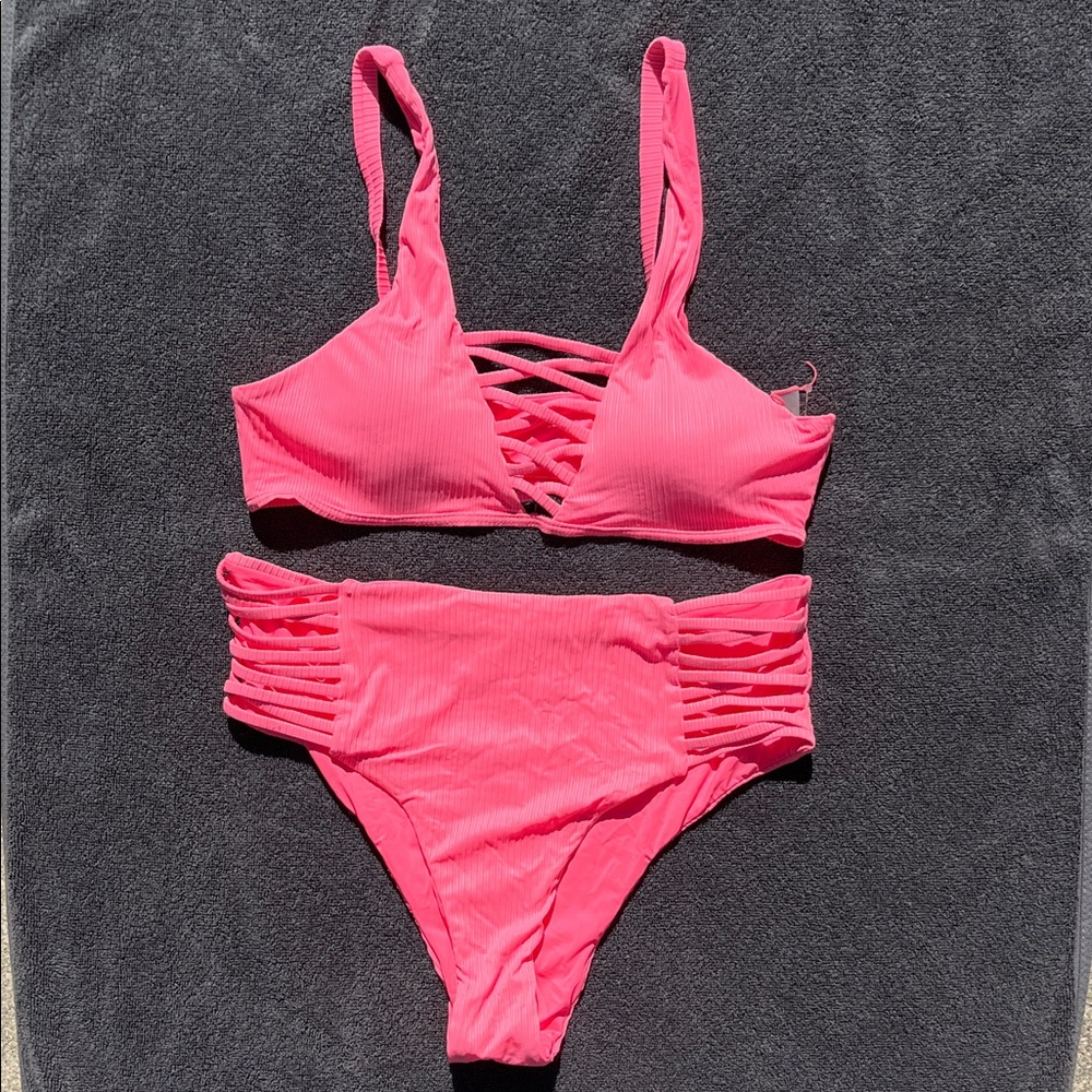 TiniBikini Pink Strappy Bikini Set
